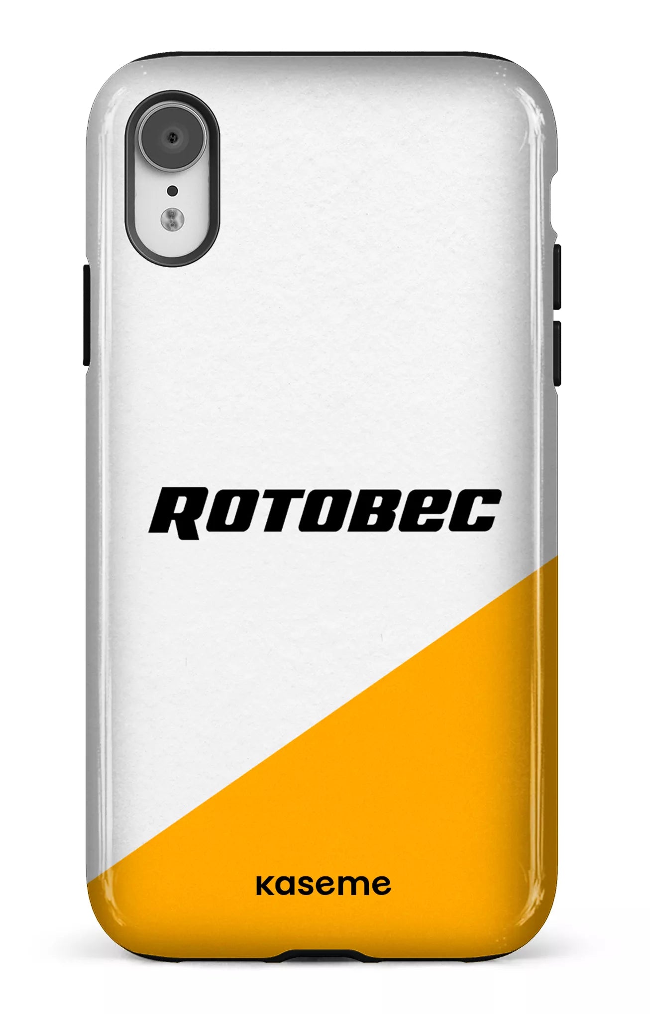 iPhone XR Tough Rotobec Blanc et Jaune -
