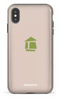 iPhone XS Max tough Flordeco logo grège -