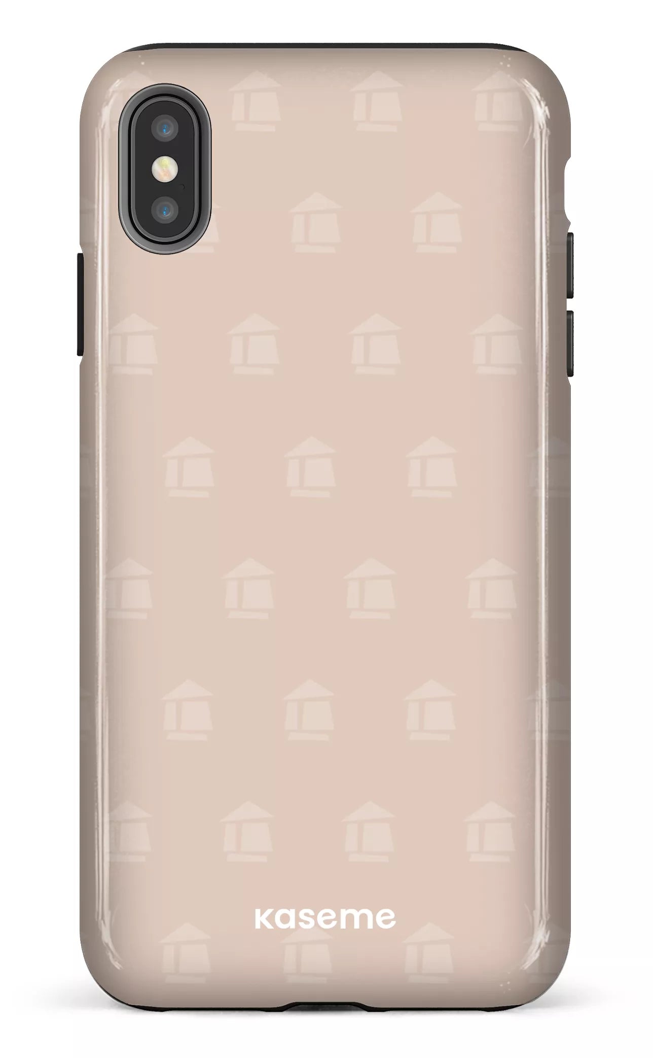 iPhone XS Max tough Flordeco motif grège -