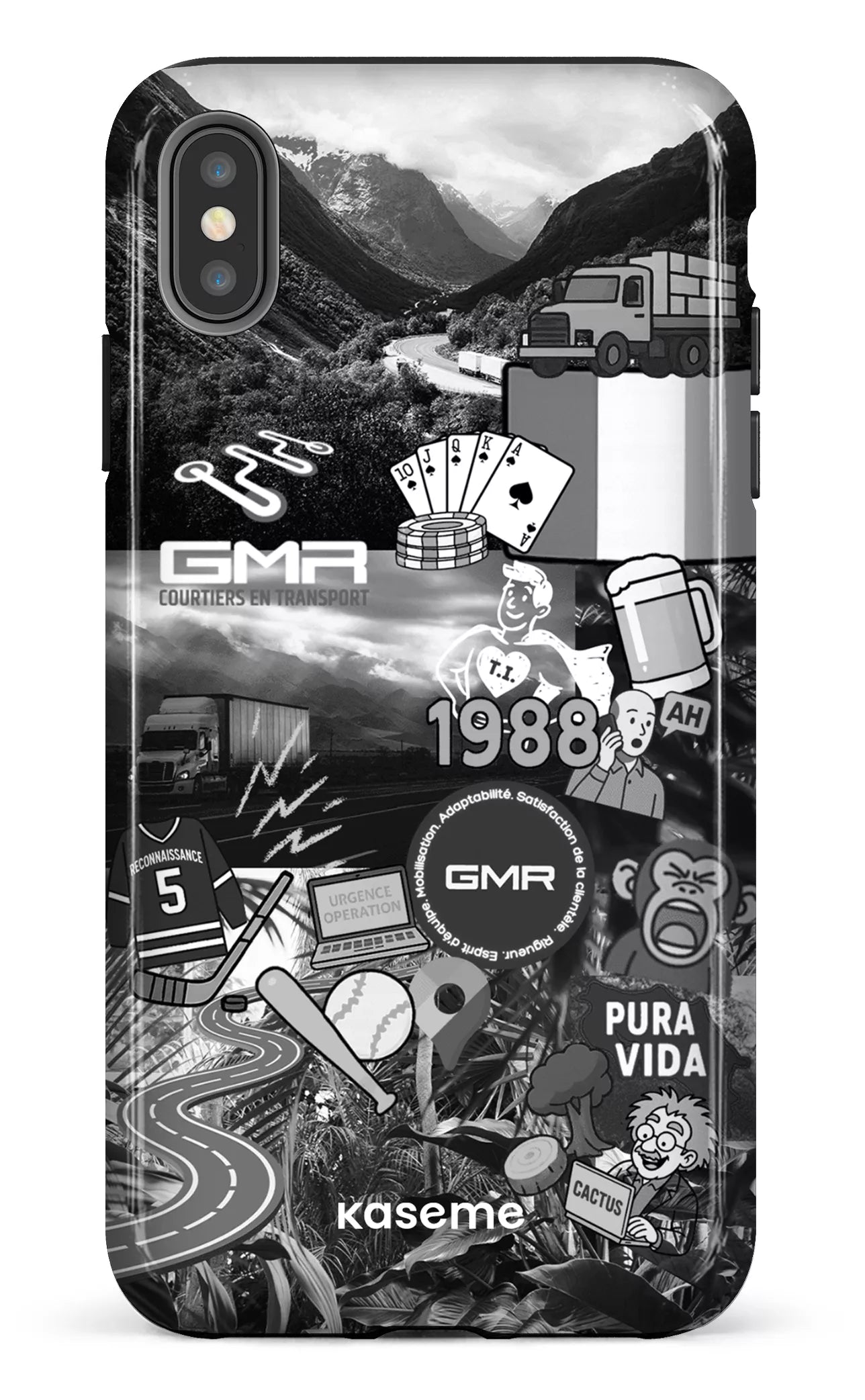iPhone XS Max tough GMR Collage Noir et Blanc -