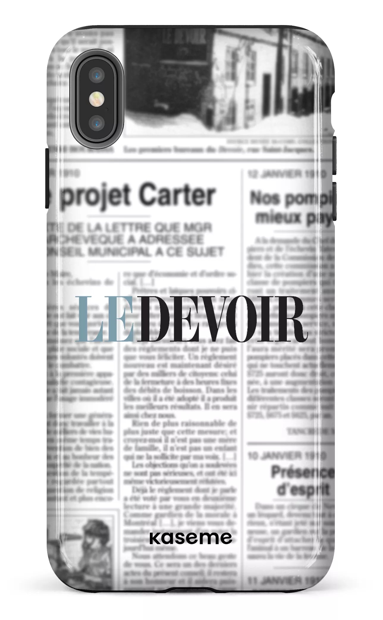 iPhone XS Max tough Le Devoir Journal -