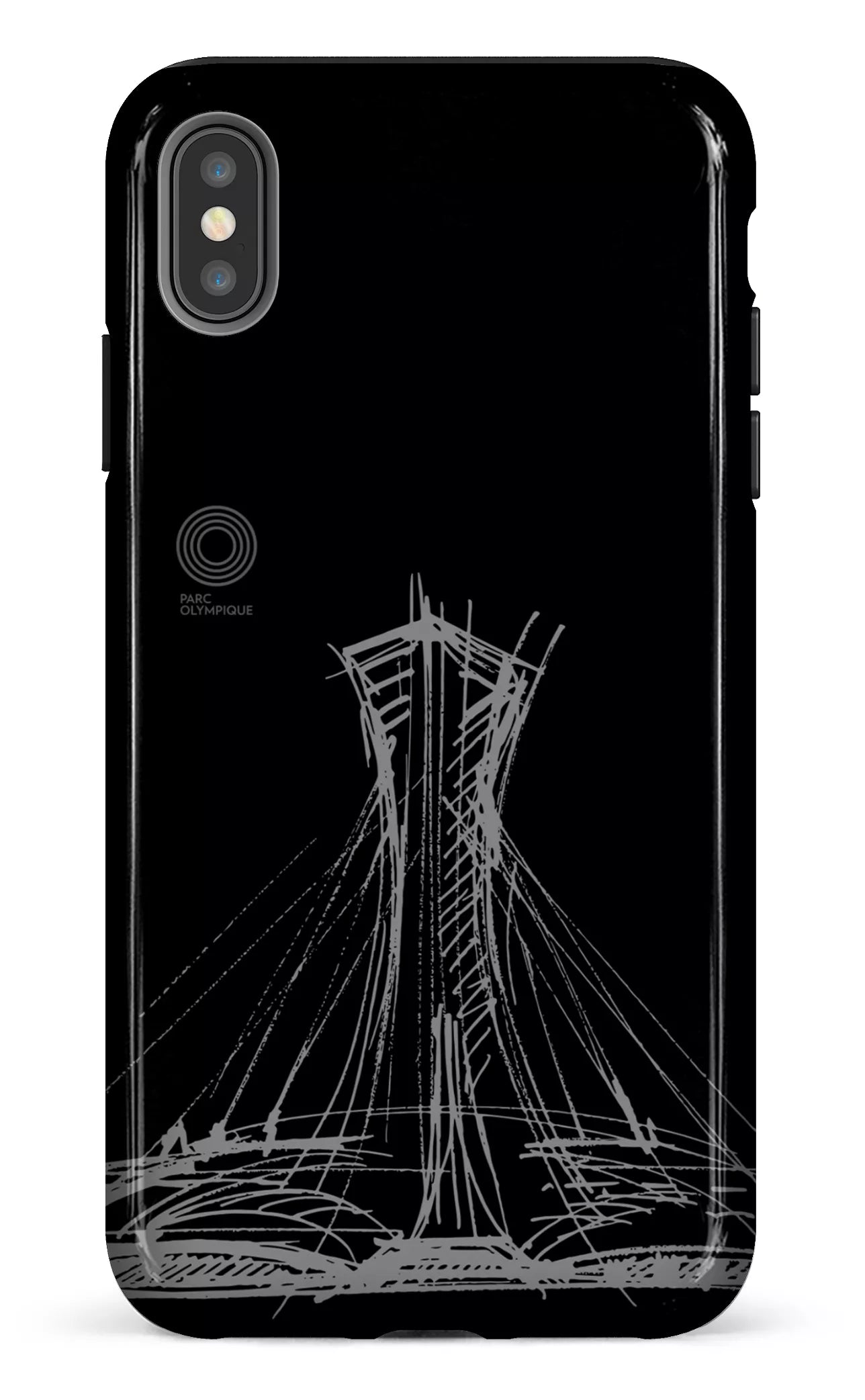 iPhone XS Max tough Parc Olympique - Croquis Noir -