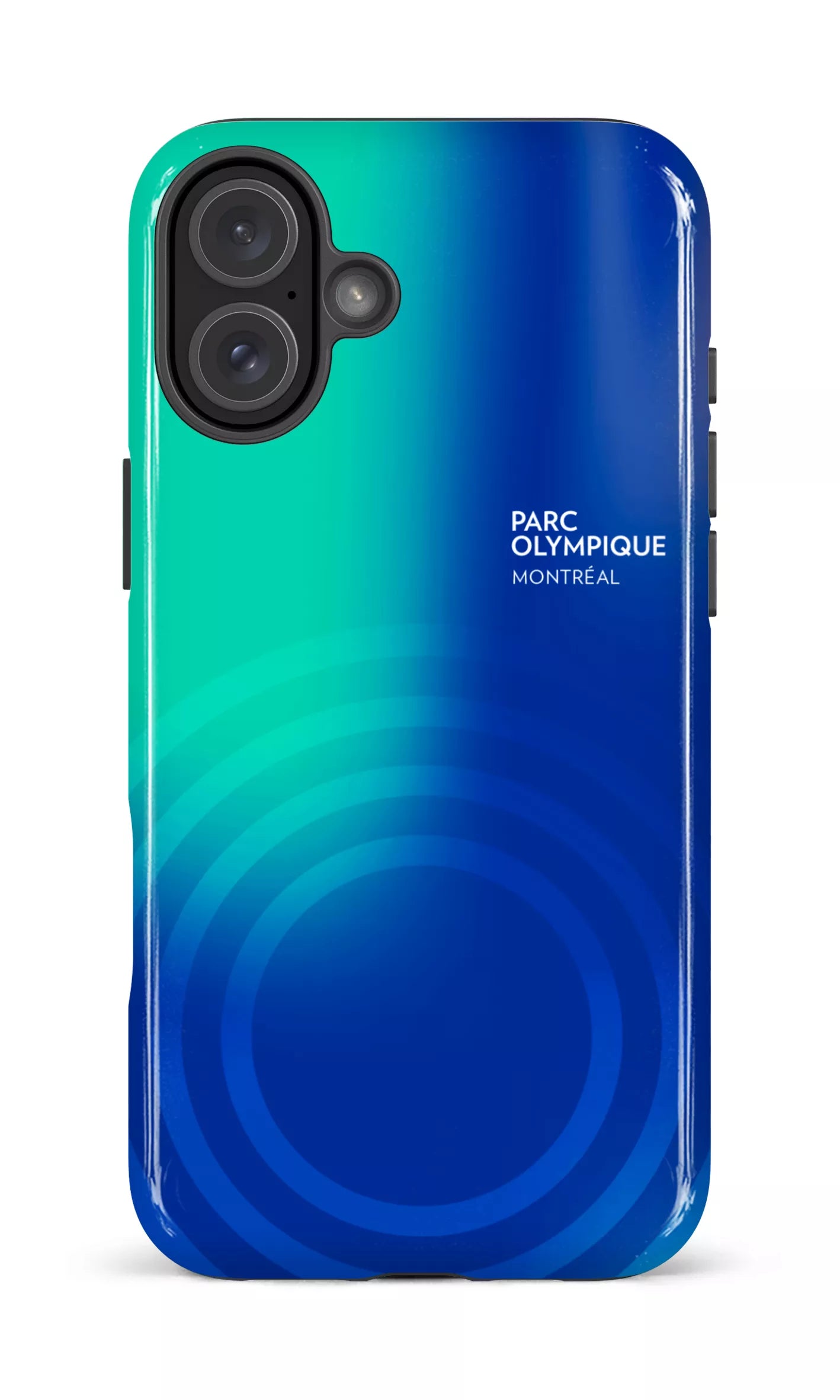 iPhone 16 Plus Impact Case Parc Olympique - Logo Bleu/vert -